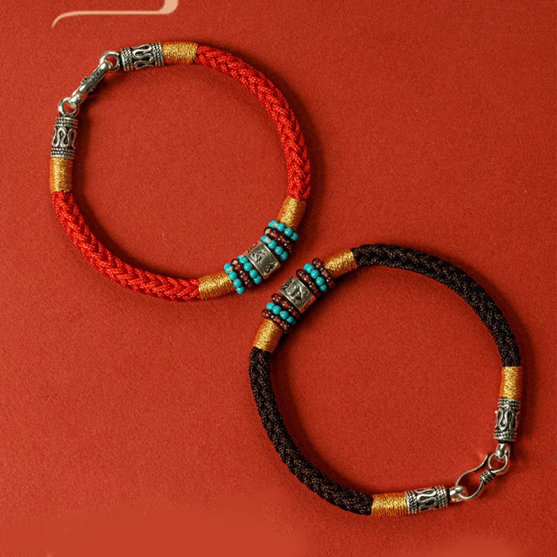 Om Mani Padme Hum Bracelet – Two cords overlapping, unisex