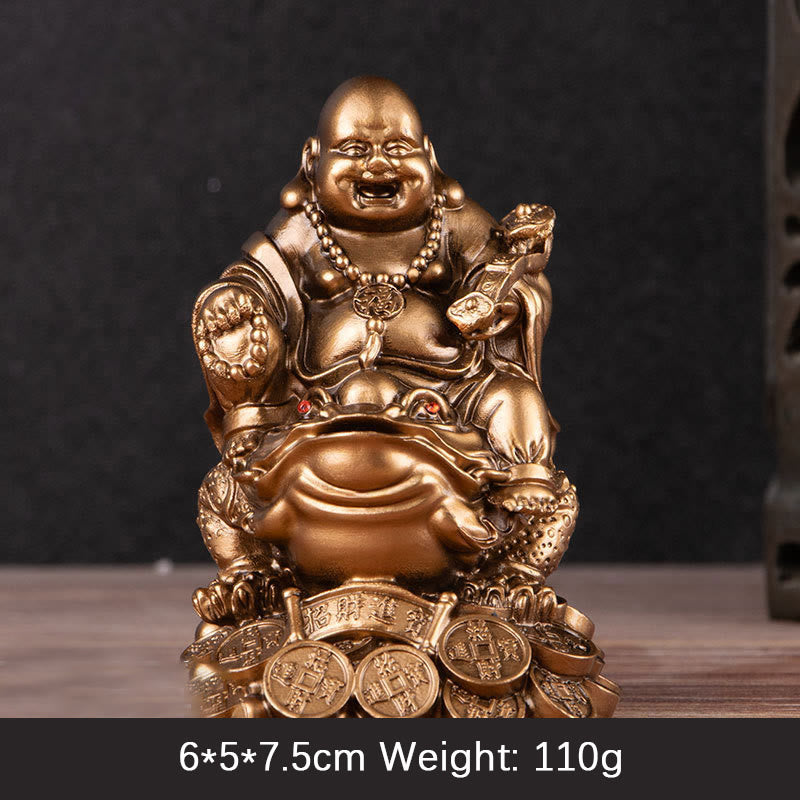 Laughing Buddha Feng Shui Frog Wealth Resin Statue – beside cash register in shop, business prosperity altar setup