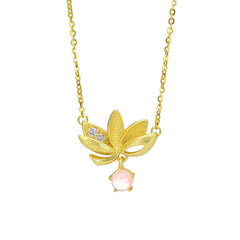 925 Sterling Silver Lotus Pendant Necklace | Protection & Love