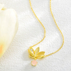 925 Sterling Silver Lotus Pendant Necklace | Protection & Love
