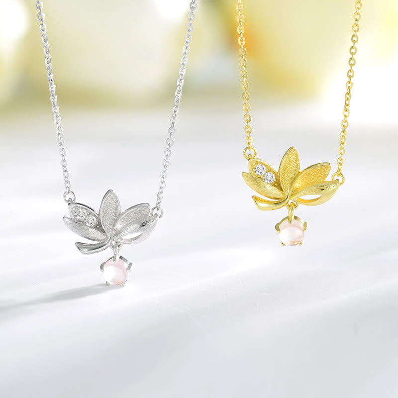 925 Sterling Silver Lotus Pendant Necklace | Protection & Love