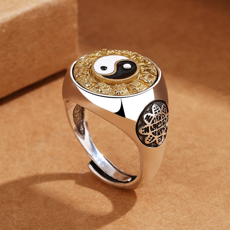 Yin Yang Chinese Zodiac Copper Adjustable Ring Secondary image
