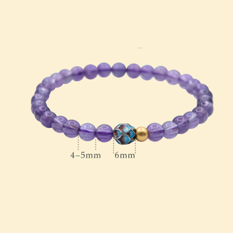 Natural Amethyst Lotus Spiritual Awareness Bracelet | Peace & Healing