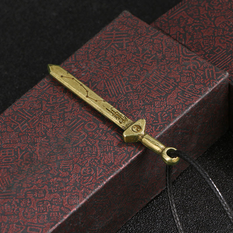 Vintage Yin Yang Copper Sword Necklace Zweitbild