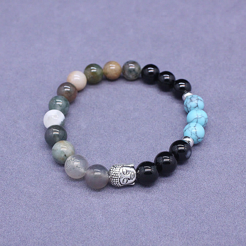 Product 1027: Multi-Gemstone Buddha Bracelet