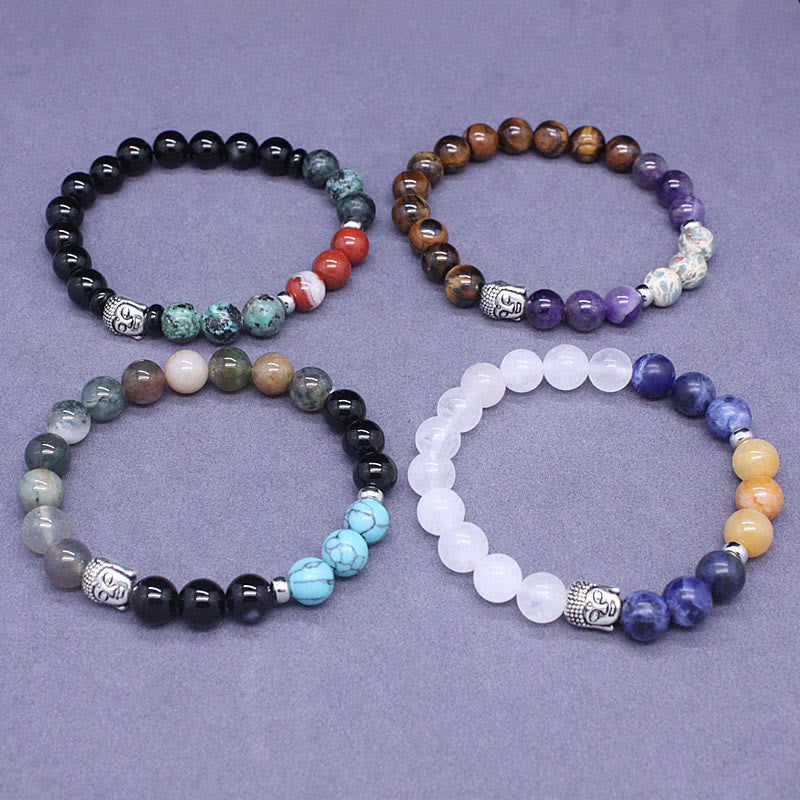 Product 1027: Multi-Gemstone Buddha Bracelet