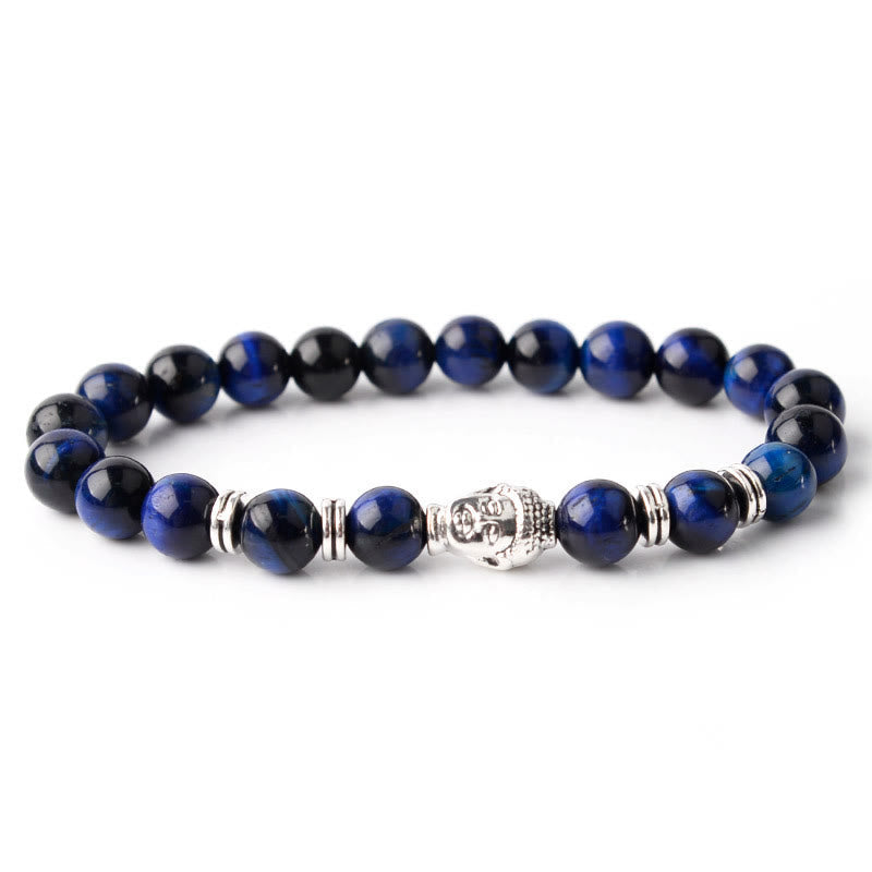 Pulsera de Ojo de Tigre Azul Verde Rojo Buda | Equilibrio y Fuerza