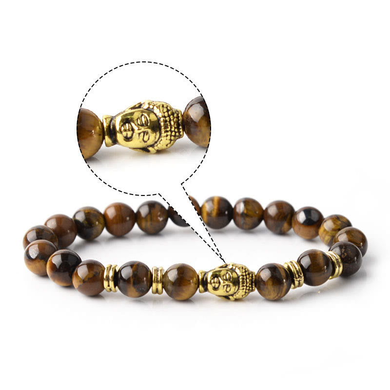 Pulsera de Ojo de Tigre Azul Verde Rojo Buda | Equilibrio y Fuerza