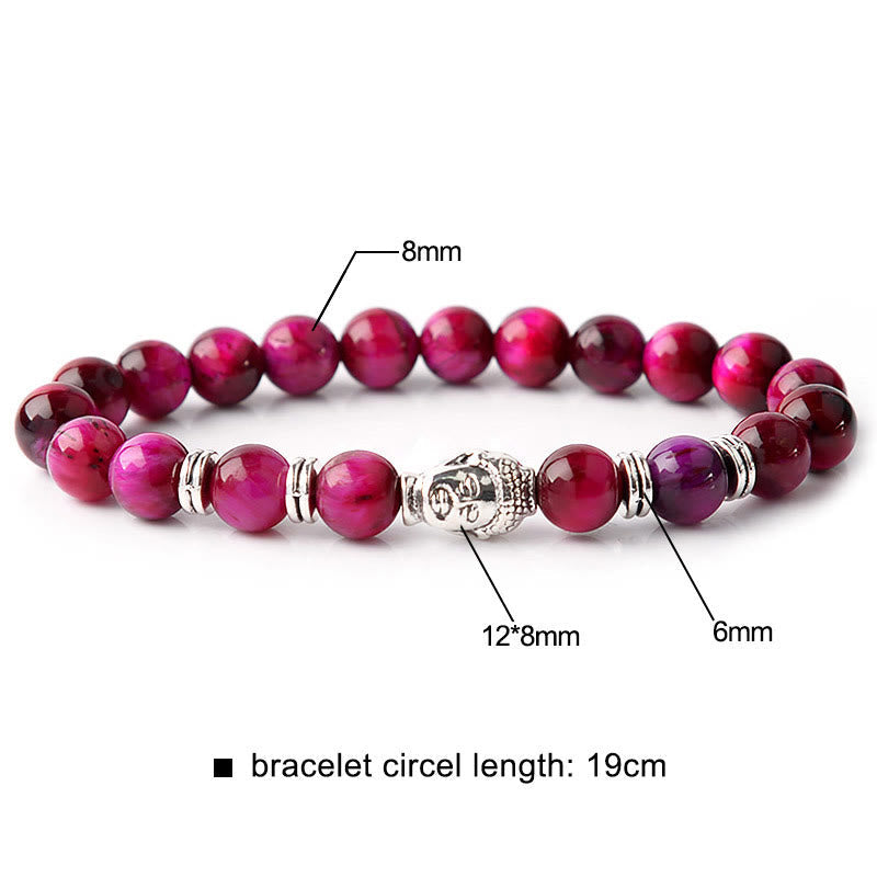 Pulsera de Ojo de Tigre Azul Verde Rojo Buda | Equilibrio y Fuerza
