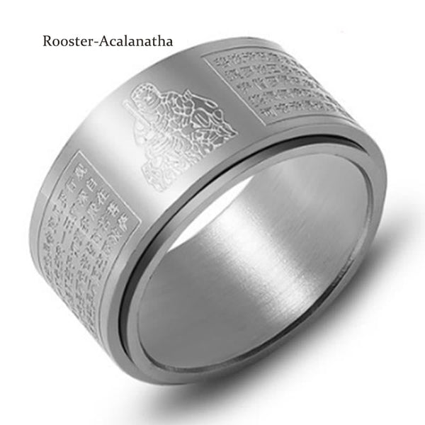 Bague Sutra du Cœur du Bouddha Natal du Zodiaque Chinois