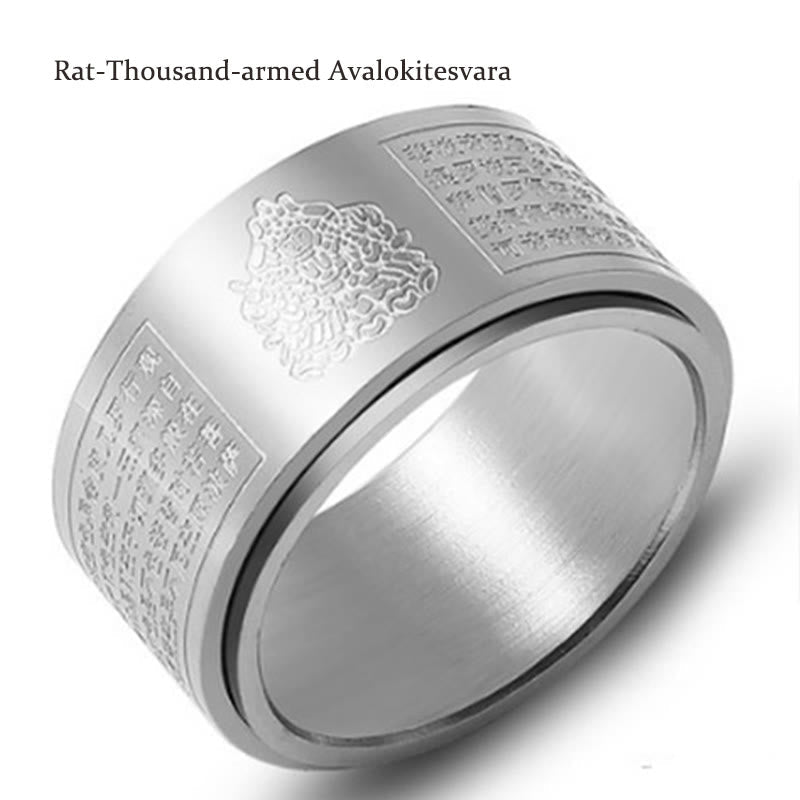 Bague Sutra du Cœur du Bouddha Natal du Zodiaque Chinois