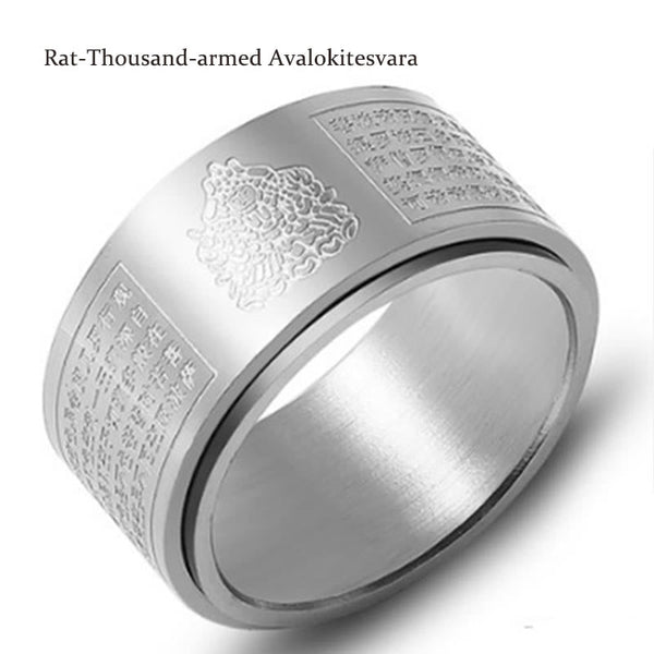 Bague Sutra du Cœur du Bouddha Natal du Zodiaque Chinois