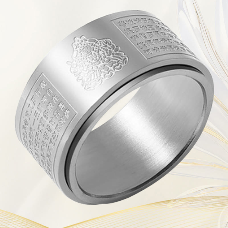 Bague Sutra du Cœur du Bouddha Natal du Zodiaque Chinois