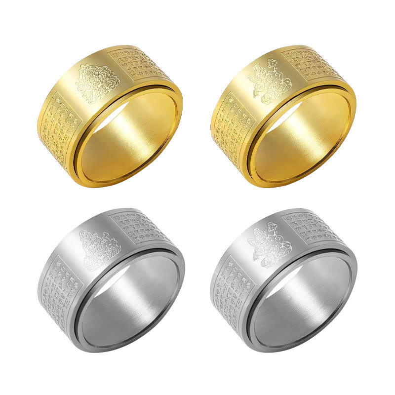 Bague Sutra du Cœur du Bouddha Natal du Zodiaque Chinois