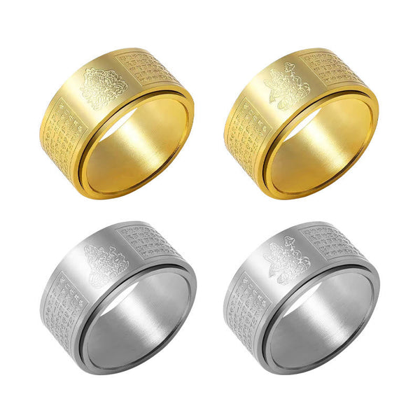 Bague Sutra du Cœur du Bouddha Natal du Zodiaque Chinois