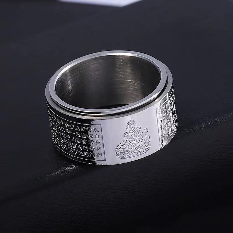 Bague Sutra du Cœur du Bouddha Natal du Zodiaque Chinois
