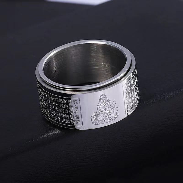 Bague Sutra du Cœur du Bouddha Natal du Zodiaque Chinois