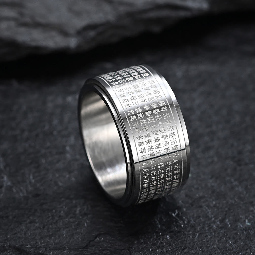 Bague Sutra du Cœur du Bouddha Natal du Zodiaque Chinois