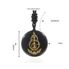 Pendentif Vajra Gourde en Obsidienne Noire | Protection