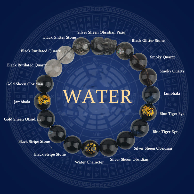 Five Elements Crystal Agate PiXiu Wealth Bracelet, image 16, healing bracelet