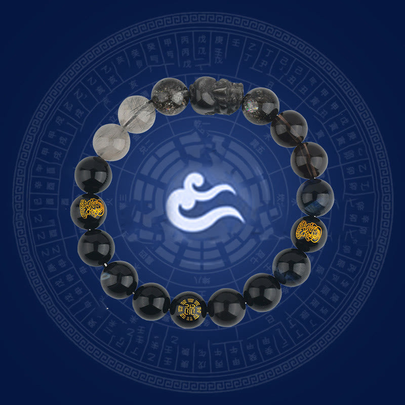 Five Elements Crystal Agate PiXiu Wealth Bracelet, image 17, healing bracelet