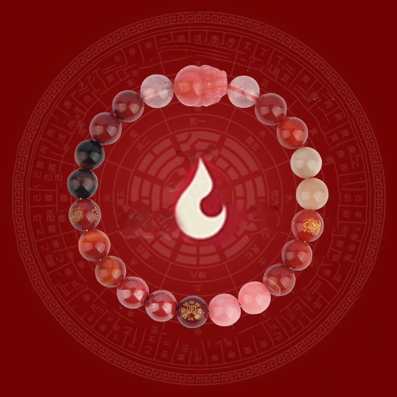 Five Elements Crystal Agate PiXiu Wealth Bracelet, image 21, healing bracelet