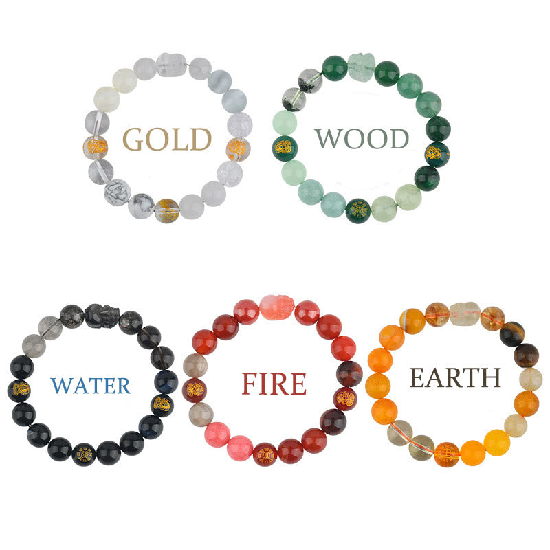 Five Elements Crystal Agate PiXiu Wealth Bracelet, image 32, healing bracelet