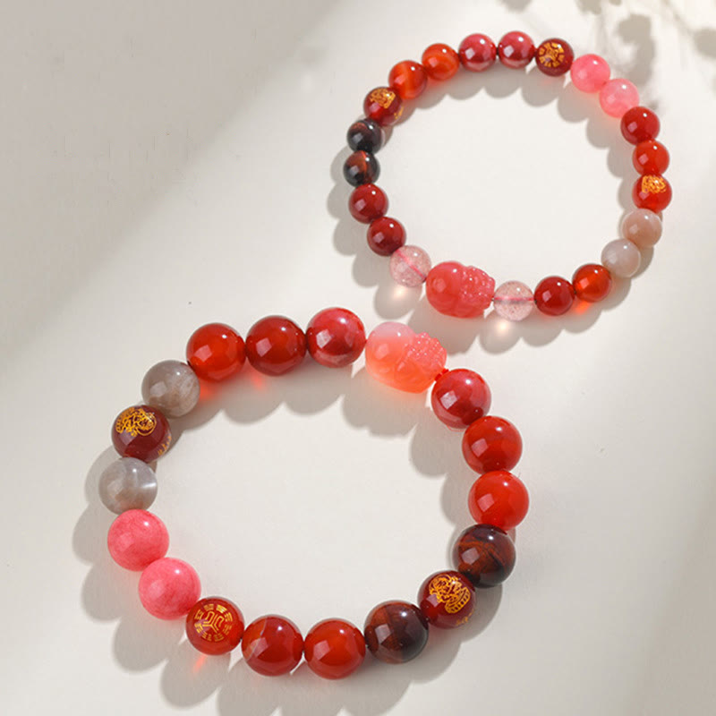 Five Elements Crystal Agate PiXiu Wealth Bracelet, image 24, healing bracelet
