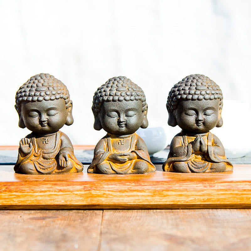 Meditating Buddha Statue – Front view of iron powder resin figurine in serene meditation pose, spiritual home decor