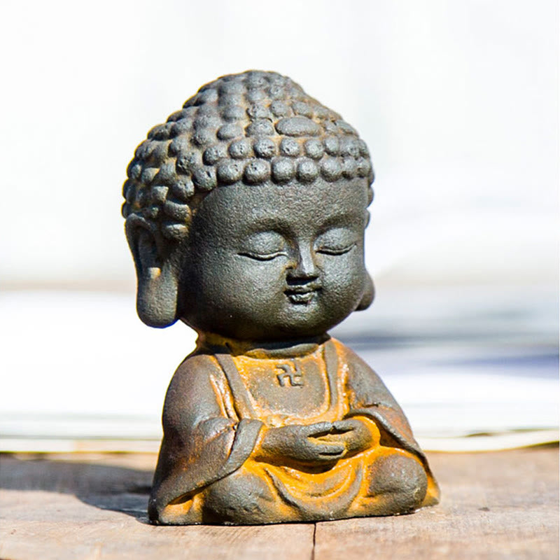 Meditating Buddha Statue – Base and lotus seat detail, solid iron powder resin construction, durable craft