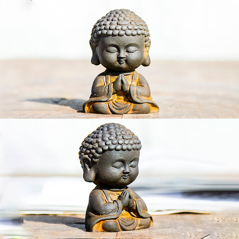Meditating Buddha Statue – 360 rotation hint composite, all sides of handcrafted figurine, full detail view