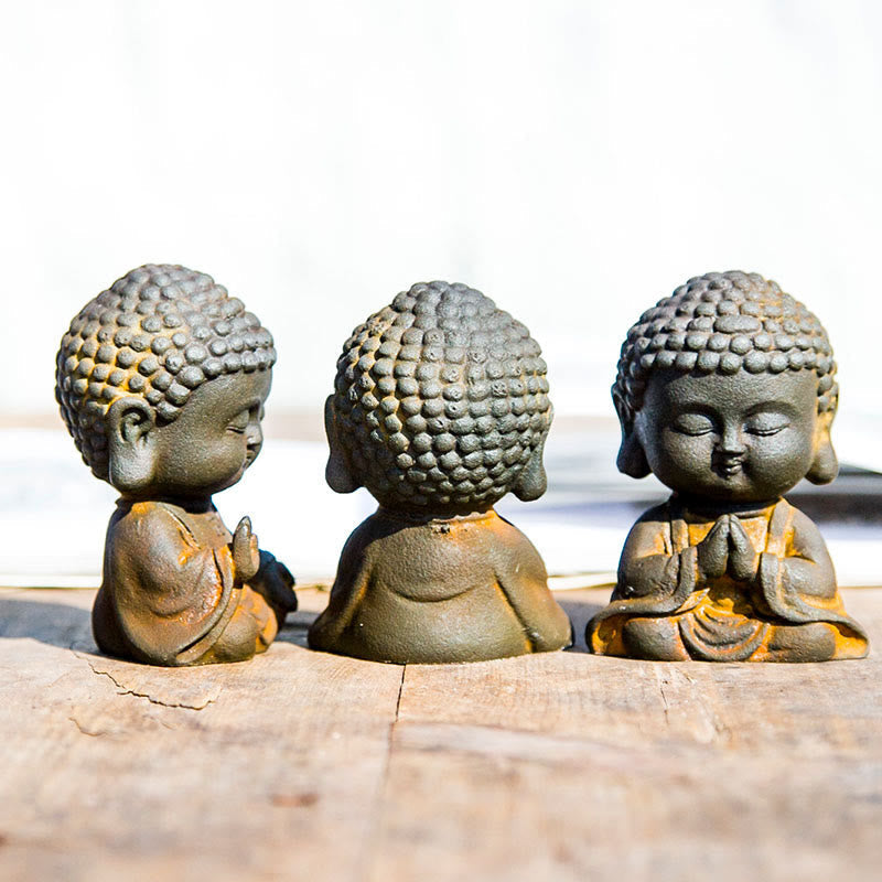 Meditating Buddha Statue – Side angle showing detailed robe folds and tranquil facial expression, zen ornament