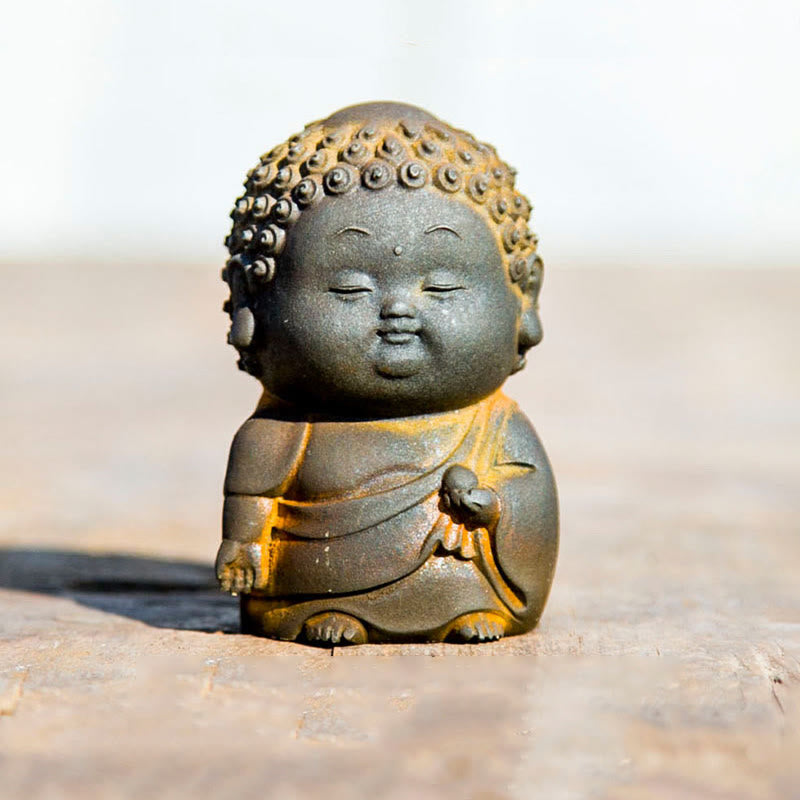 Cute Buddha Statue Set – packaged in triple compartment box, individual statue protection foam