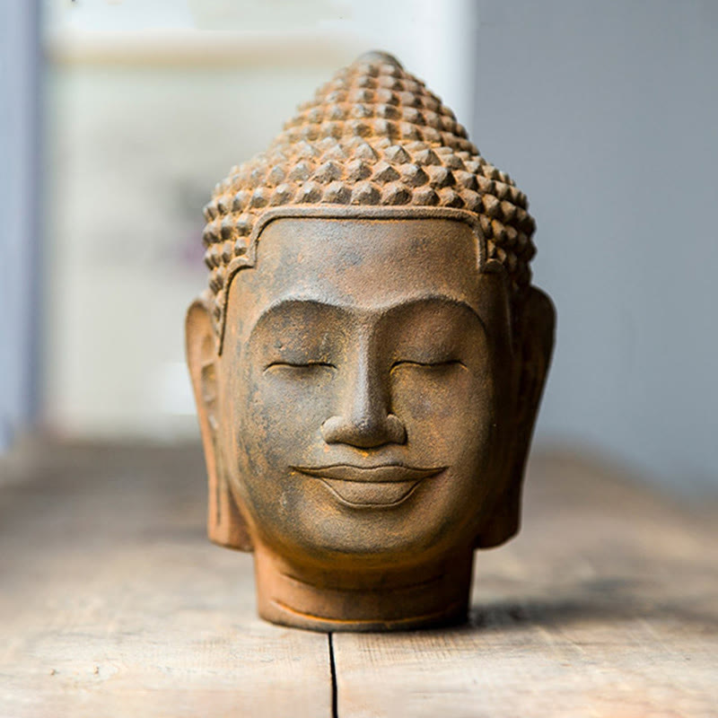 Meditating Buddha Head Resin Statue – weight 890g, heavy solid resin casting premium quality