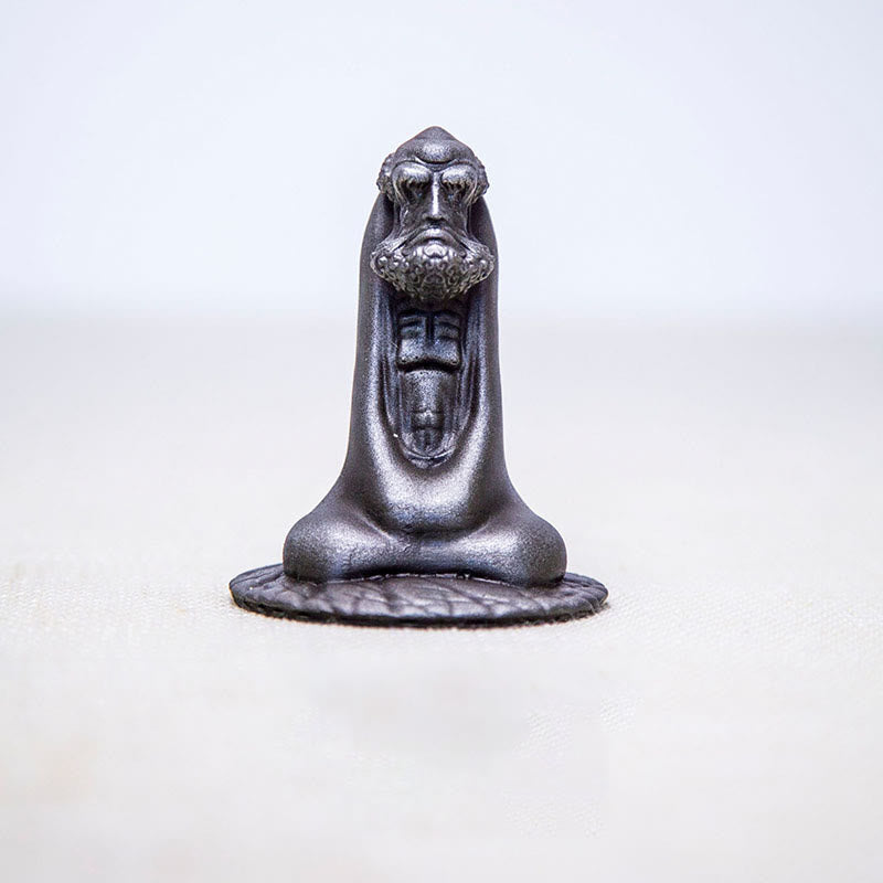 Bodhidharma Iron Powder Resin Statue – close-up of hands in meditation mudra, serene energy flow