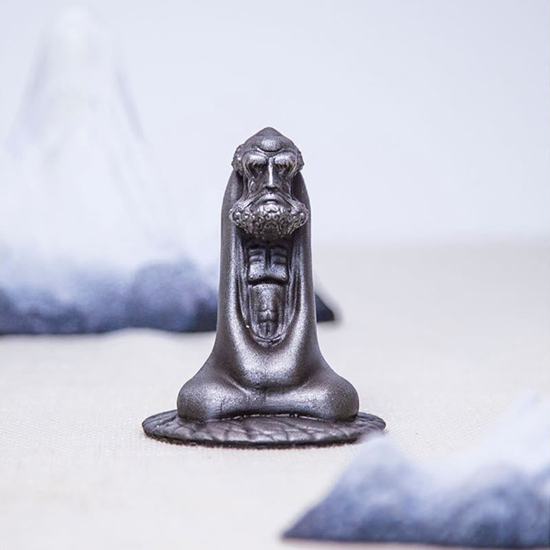 Bodhidharma Iron Powder Resin Statue – weight display 680g, substantial resin casting quality feel