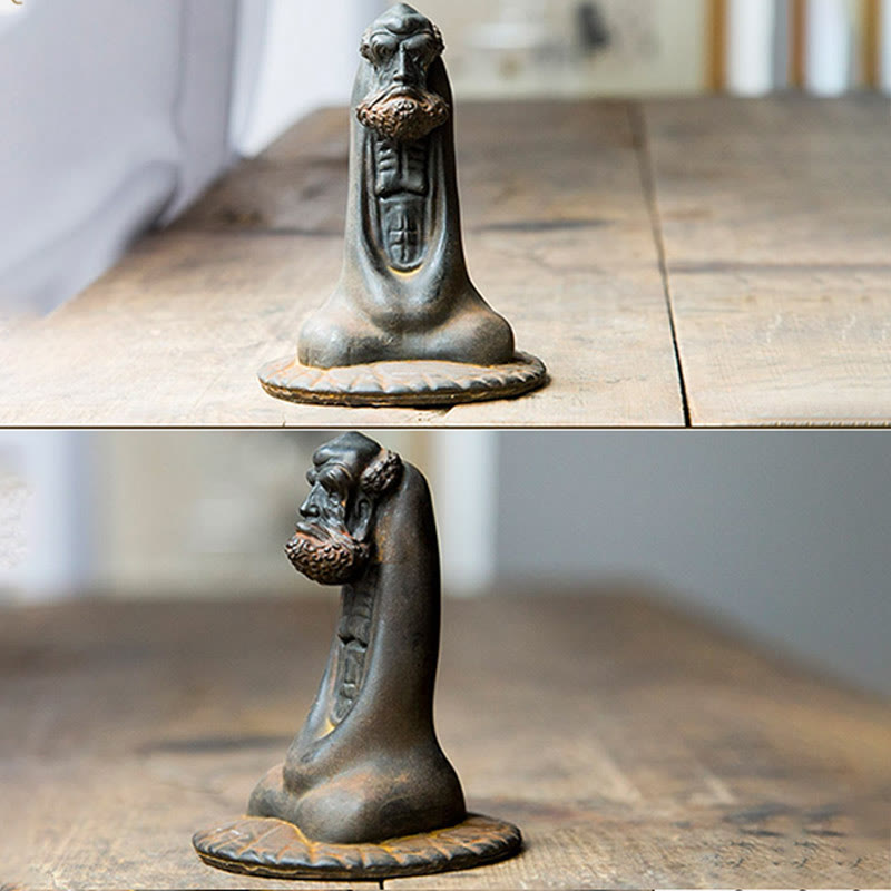 Bodhidharma Iron Powder Resin Statue – iron powder application process, artisan hand-painting video