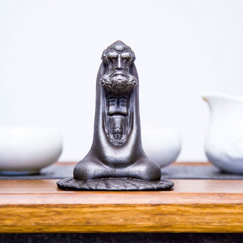Bodhidharma Iron Powder Resin Statue – limited edition number engraved, collectible art piece