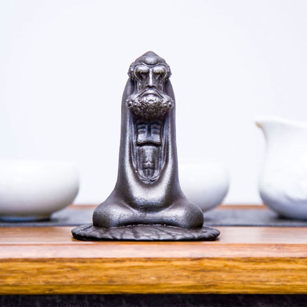 Bodhidharma Iron Powder Resin Statue – limited edition number engraved, collectible art piece