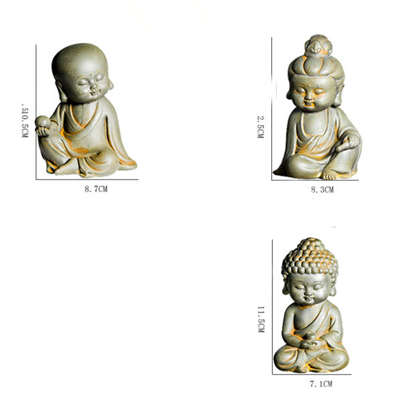 Ksitigarbha Guanyin Tathagata Statue Set – outdoor garden placement, weather-resistant resin material