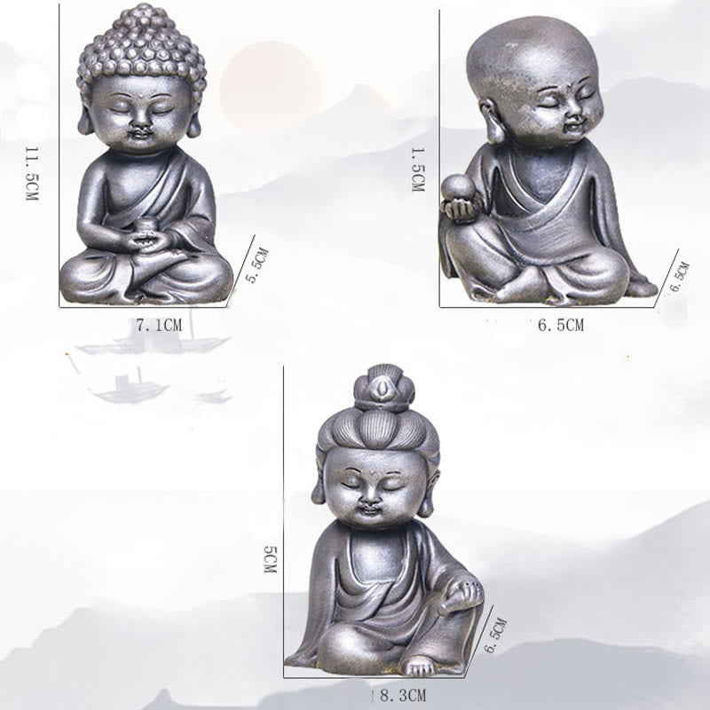 Product 988: Ksitigarbha Guanyin Tathagata Resin Statue Set
