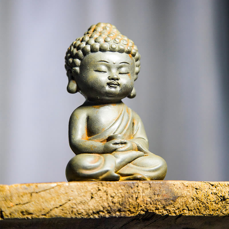 Ksitigarbha Guanyin Tathagata Statue Set – bottom felt pads detail, furniture scratch protection