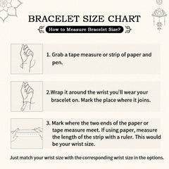 Natural Amethyst PiXiu Crystal Balance Bracelet – Bracelet size chart infographic showing how to measure wrist accurately