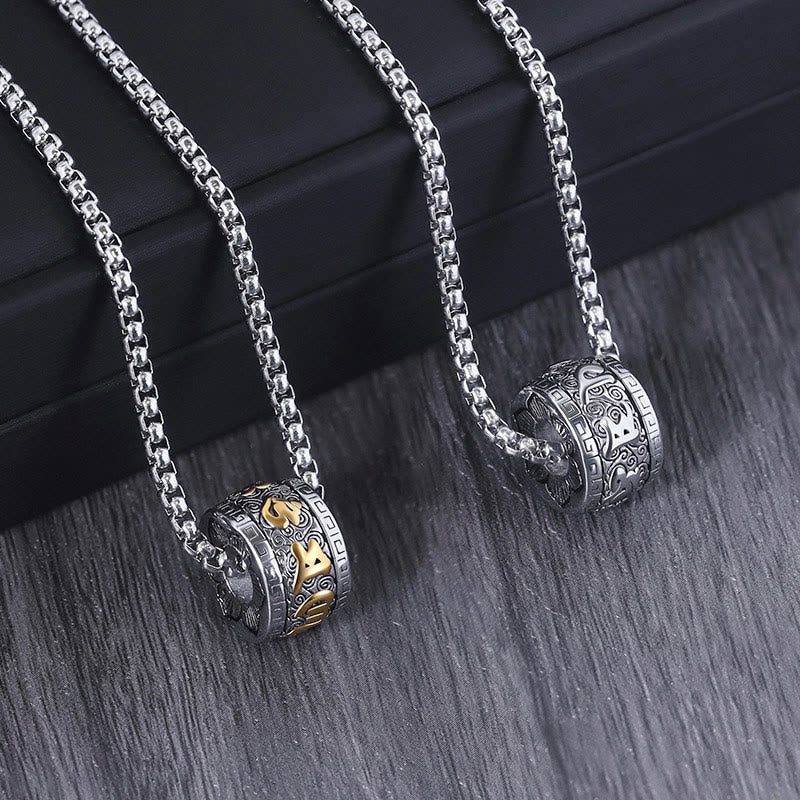 Tibetan Om Mani Padme Hum Titanium Steel Pendant Necklace Secondary image