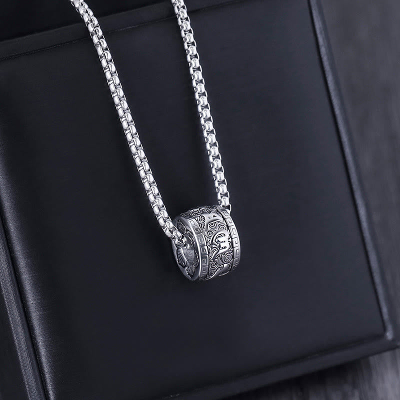 Om Mani Padme Hum Necklace – on black jewelry display, men’s spiritual necklace