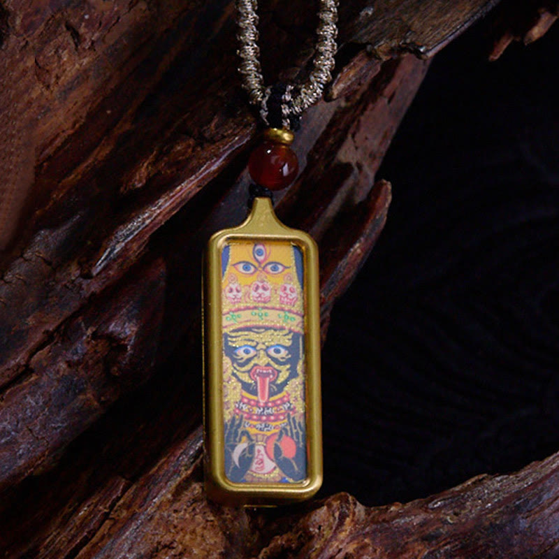 Zakiram Thangka Nine-Tailed Fox Necklace – titanium steel chain detail, hypoallergenic metal jewelry
