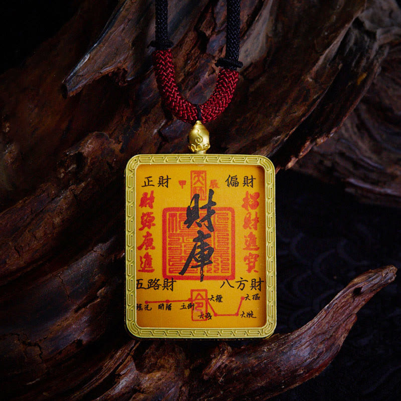 Tibetan Zakiram Nine-Tailed Fox Thangka Necklace – paired with matching bracelet, complete jewelry set