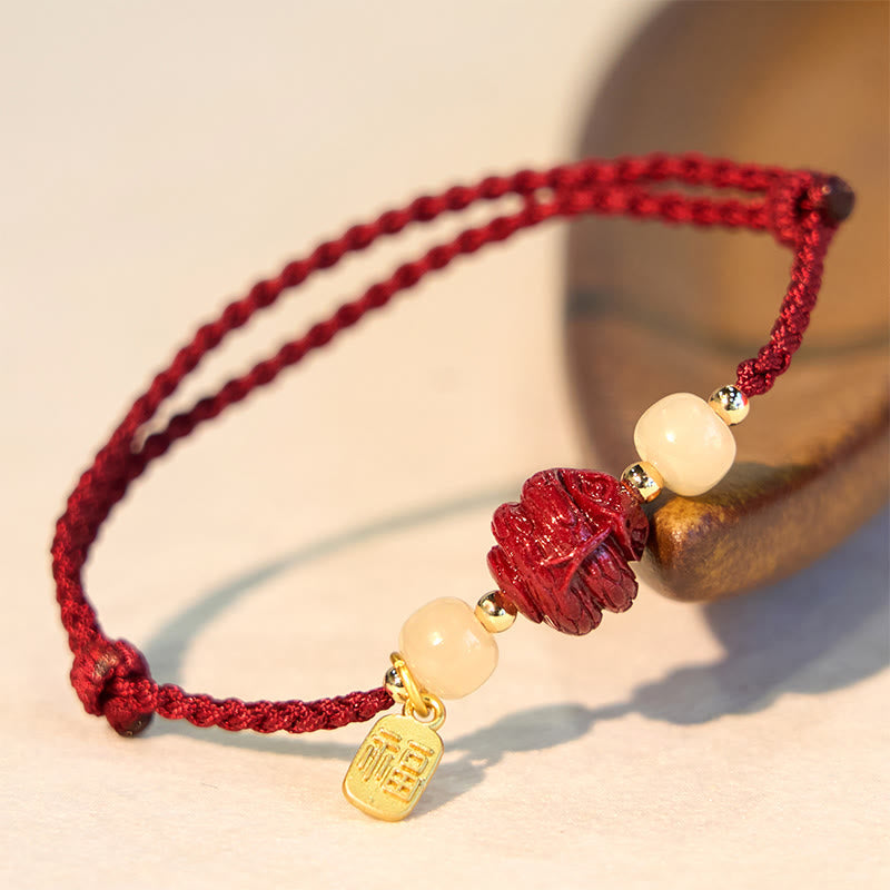 Cinnabar Hetian Jade Chinese Zodiac Bracelet – Horse(Wrist Circumference 14-18cm), image 7, healing bracelet