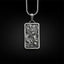 Pure Tin Dragon Pendant Necklace – antique silver dragon relief on black bg, Powerful