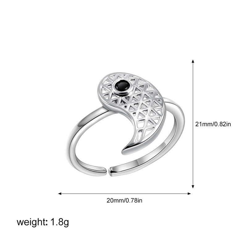 Yin Yang Titanium Steel Cuff Ring | Balance & Love